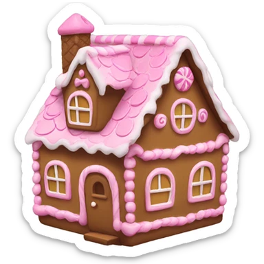 Pink gingerbread house sticker