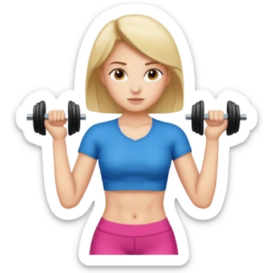 girl working out abs with a shirt on sticker