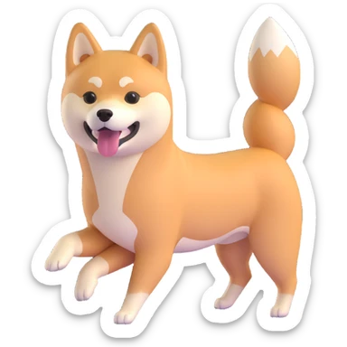 shiba inu, exercising sticker