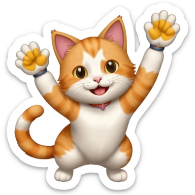cheerleading cat sticker