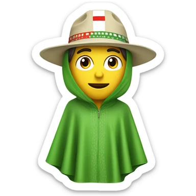 Racing driver wearing a cactus hat with a poncho on sticker