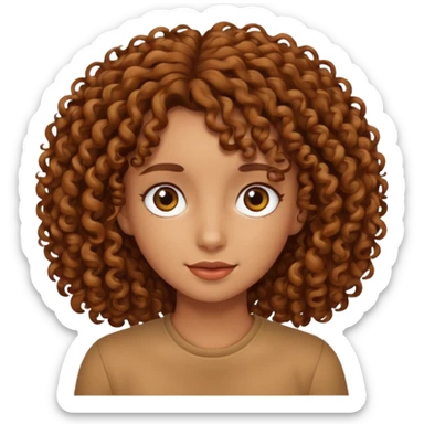 tan skinned,brown curly haired girl  sticker