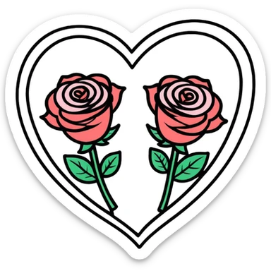 Heart of roses sticker