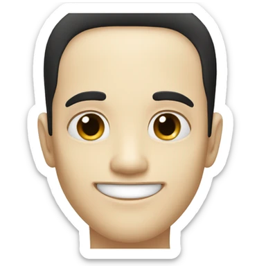Pale man with black hair and black eyes, little stubble. He's smiling and looks friendly sticker