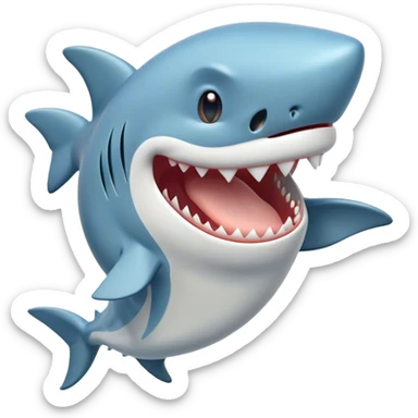 Cinematic Cute Yawning Shark Portrait Emoji, Head tilted slightly with a dramatic, wide-open yawn, showcasing a soft, streamlined body with gently drooping fins and eyes barely open in drowsy contentment, Simplified yet irresistibly adorable features, highly detailed, glowing with a soft, cozy glow, high shine, relaxed yet expressive, stylized with a touch of aquatic charm, bright and endearing, soft glowing outline, capturing the essence of a sleepy yet affectionate shark, so drowsy it feels like it could float right out of the screen and curl up for a nap! sticker