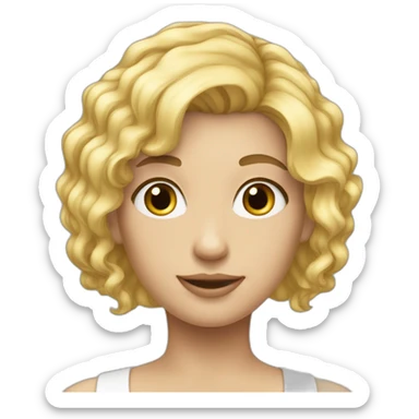 Une file de 12 ans blonde cheveux courts sticker