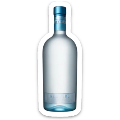A bottle of belvedere brand vodka sticker