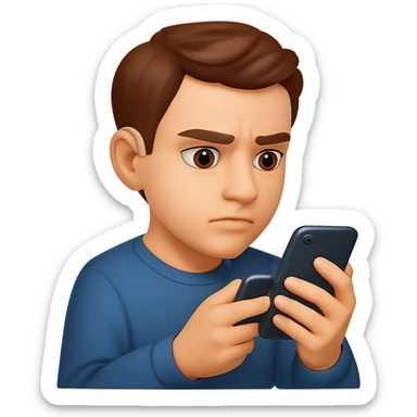 young man with hearing aid in this style sticker