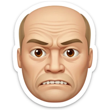 big  square-faced russian man thick jawed sticker