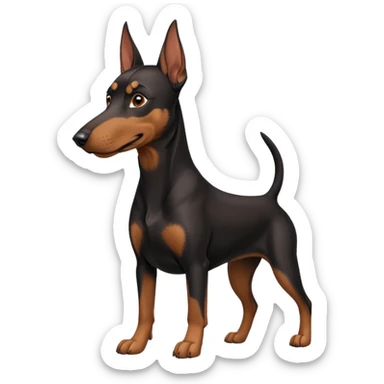 hand petting doberman sticker