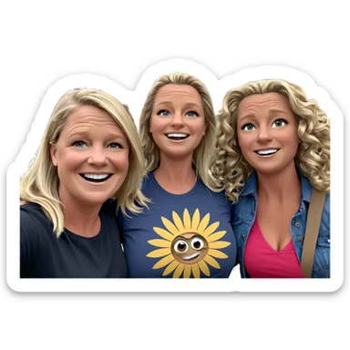 blonde girls outdoor selfie sticker