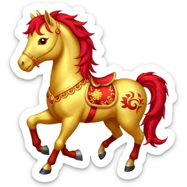 chinese fire horse happy new year sticker