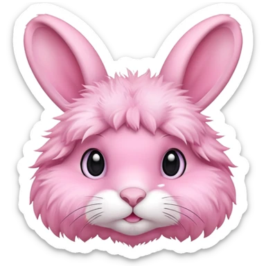 pink rabbit head  sticker