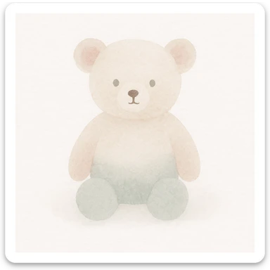 teddy bear, watercolor art style, soft and delicate colors sticker