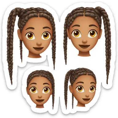 Girl with box braids  sticker