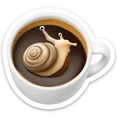 Snail enjoying a coffee to go with a knitted scarf sticker