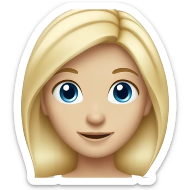 happy blonde haired girl with blue eyes sticker