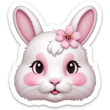 A cherry blossom with a bunny face 🌸🐰 sticker