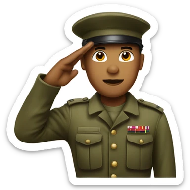 soldier with a red beret saluting sticker