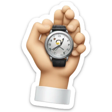 Hand with wristwatch, palm facing away from camera sticker