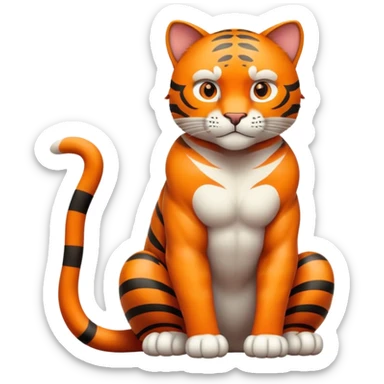 Big cat sitting sticker