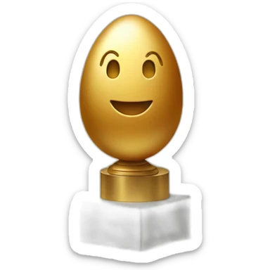 smiling golden egg on a pedestal sticker