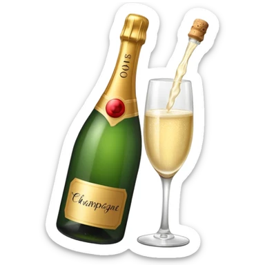 Bottle with Popping Cork sticker