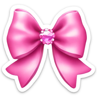 Pink bow with gems sticker