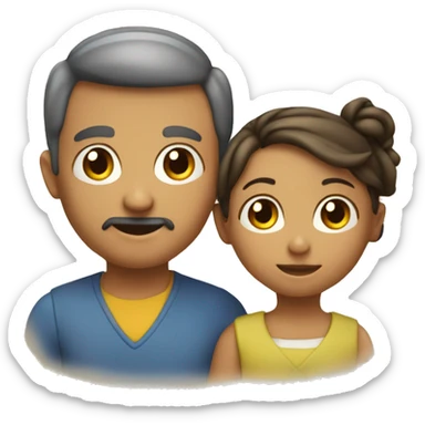 familia mama papa niño niño sticker