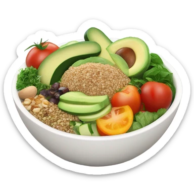 realistic bowl of healthy food sticker