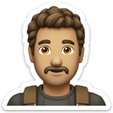 homme imberbe cicatrice front sticker