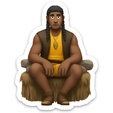 AMAN IS SITTING IN UNNIN BUFFALOW WTHTENSIO EXPESSIONS  sticker