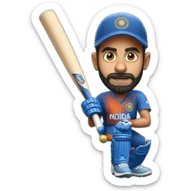 Virat kohli with bat sticker