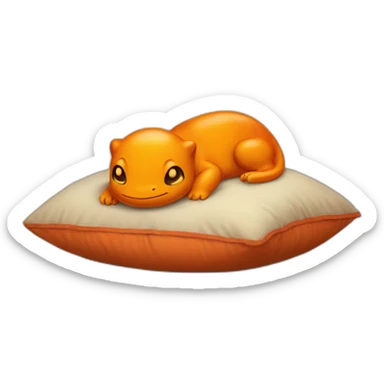 Charmander sleeping in a cushion sticker