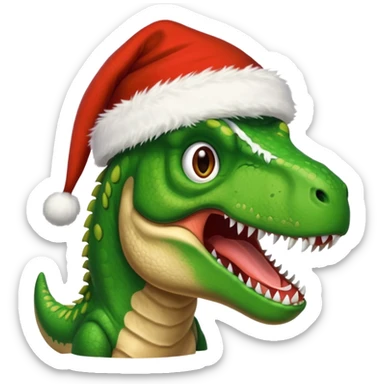 T-Rex with a Santa hat sticker
