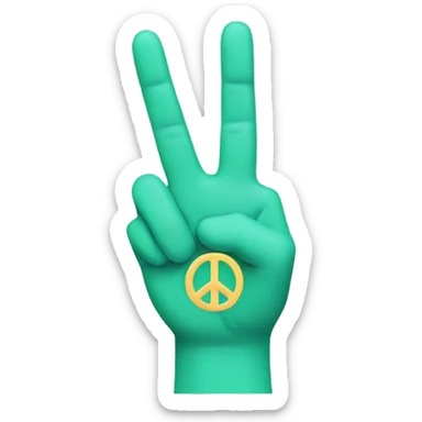 Peace sign with fingers sticker