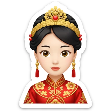 chinese girl in traditional costume sticker