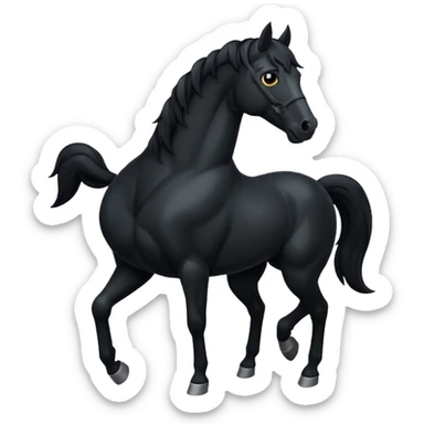 black horse black eyes sticker
