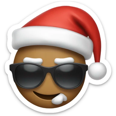 Brutus Buckeye wearing sunglasses and Santa hat sticker