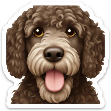 Dark brown labradoodle sticker