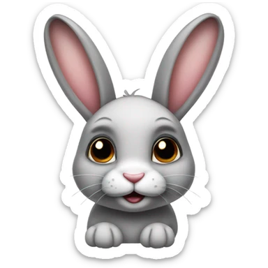 Cute bunny rabbit with dark eyes sticker