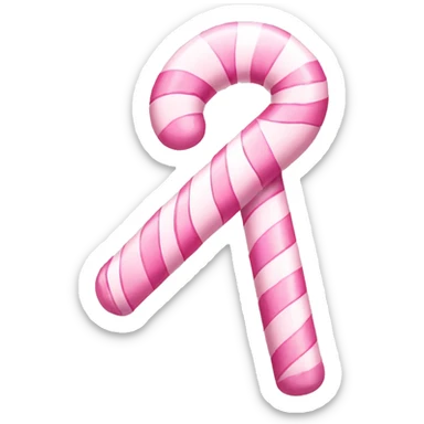 Pastel pink candy cane with bow  sticker