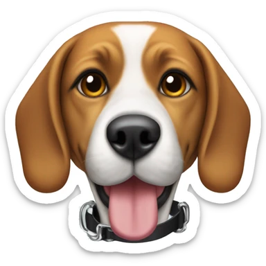 Beagle with a muzzle  sticker