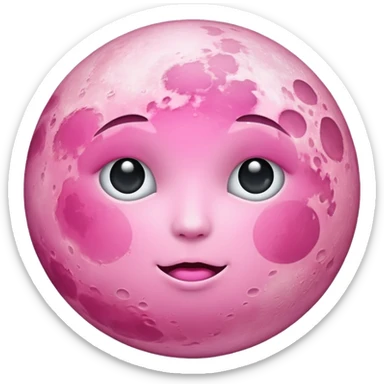 Pink moon sticker