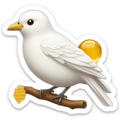 White bird with honey on him sticker