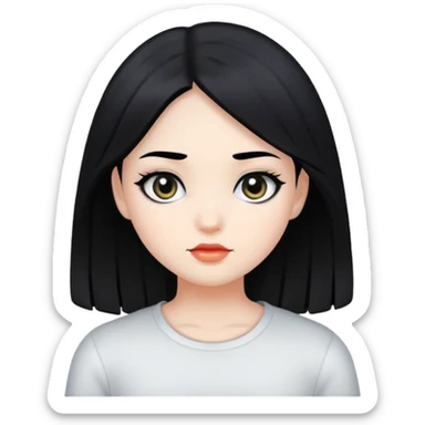 Girl black hair, black eyes and white skin  sticker