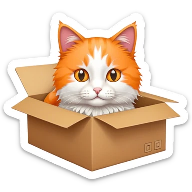 Cat in a shoebox  sticker