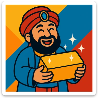 Add sparkles to the gold tablet, keep vibrant and cheerful style. sticker