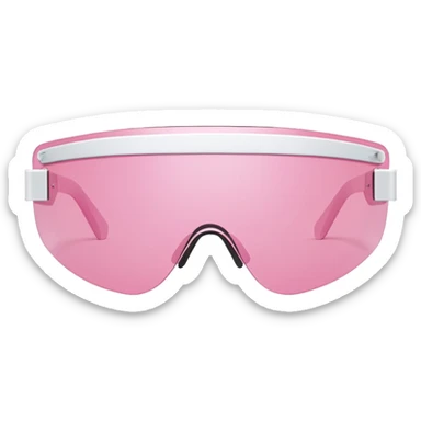 frameless pink tinted shield visor sunglasses, Y2K aesthetic, one-piece lens sticker