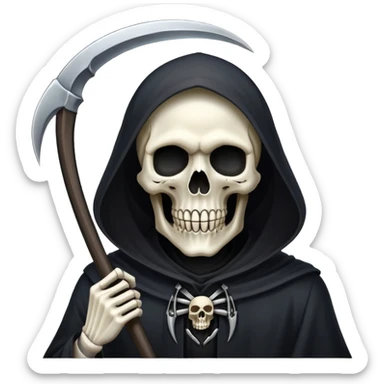 Grim reaper with scythe, skull face, death personified sticker